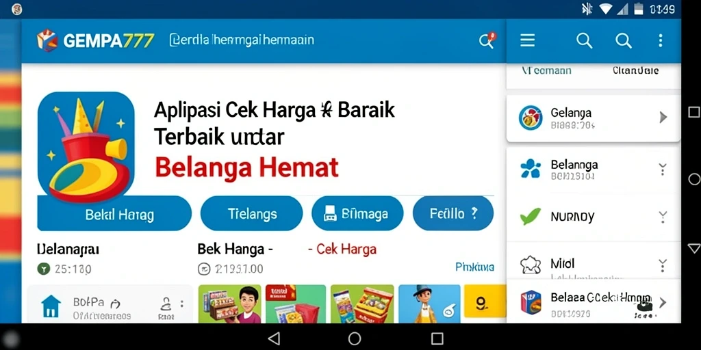 Tampilan antarmuka intuitif aplikasi Cek Harga GEMPA777.