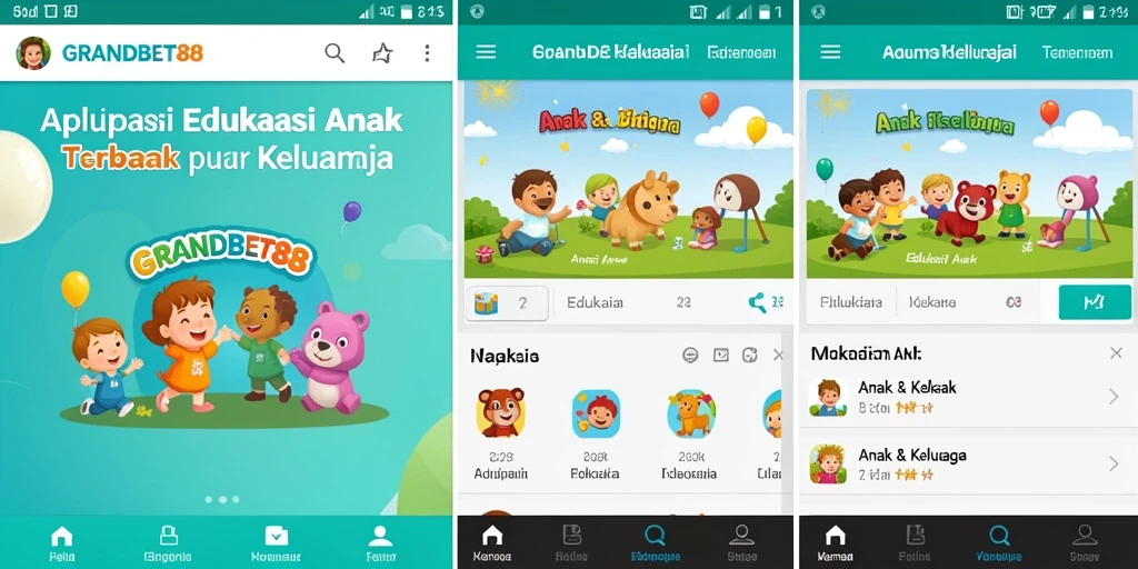 Tampilan antarmuka menarik aplikasi Edukasi Anak.