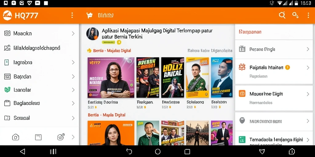 Tampilan antarmuka pengguna HQ777 yang sederhana dan menarik.