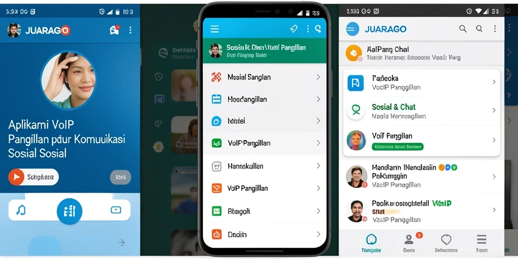Antarmuka aplikasi JUARAGO untuk panggilan VoIP yang mudah digunakan.