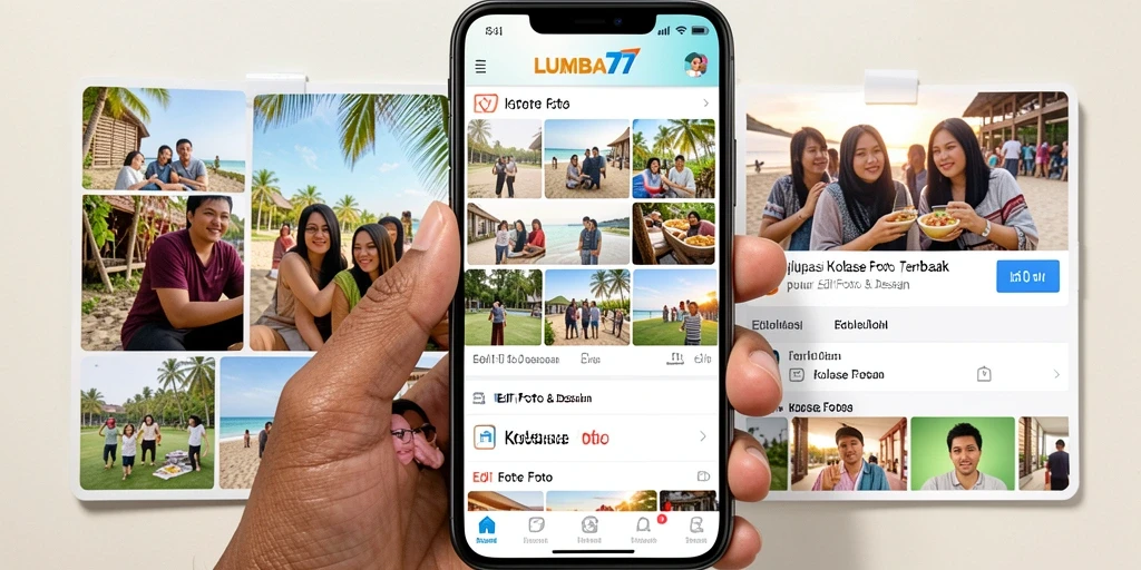 Antarmuka sederhana LUMBA77 untuk membuat kolase foto menarik.