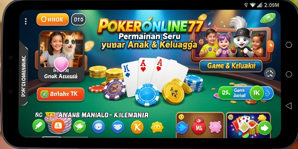 Antarmuka POKERONLINE77 dengan permainan anak yang edukatif dan menyenangkan.