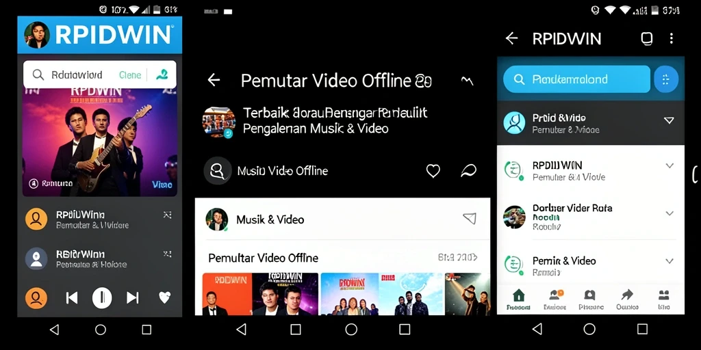 Screenshot antarmuka RPIDWIN menampilkan berbagai fitur pemutar video offline.
