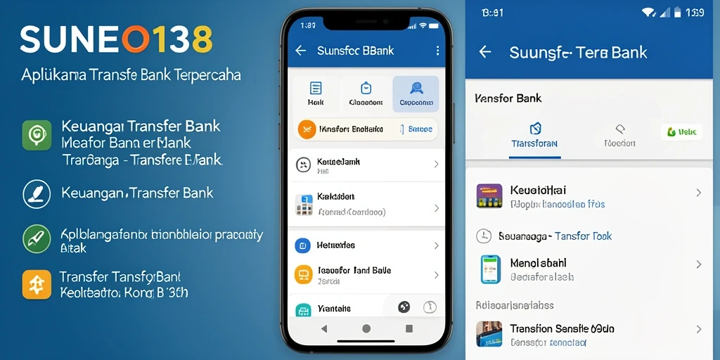Tampilan antarmuka aplikasi SUNEO138 yang mudah digunakan untuk Transfer Bank.