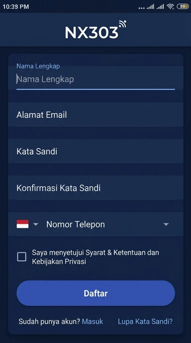 Panduan Registrasi Akun Baru nx303 untuk Pengguna Android
